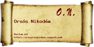 Orsós Nikodém névjegykártya
